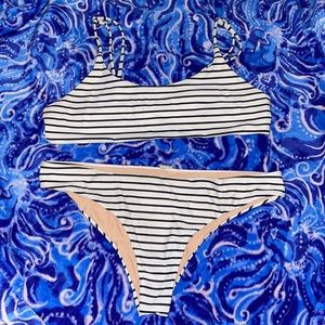 striped bralette bikini